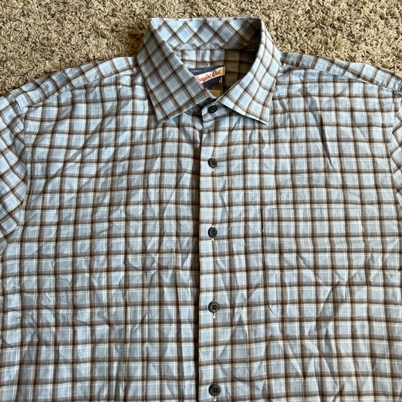 Johnnie-O Button Down Shirt Medium Plaid Flannel Hangin' Out - Picture 1 of 7